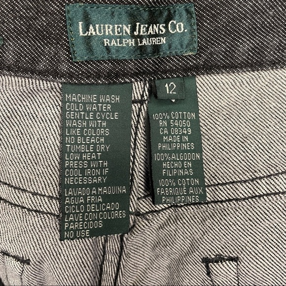 Lauren Ralph Lauren Black Charcoal Gray Straight Leg Jeans - Picture 6 of 7